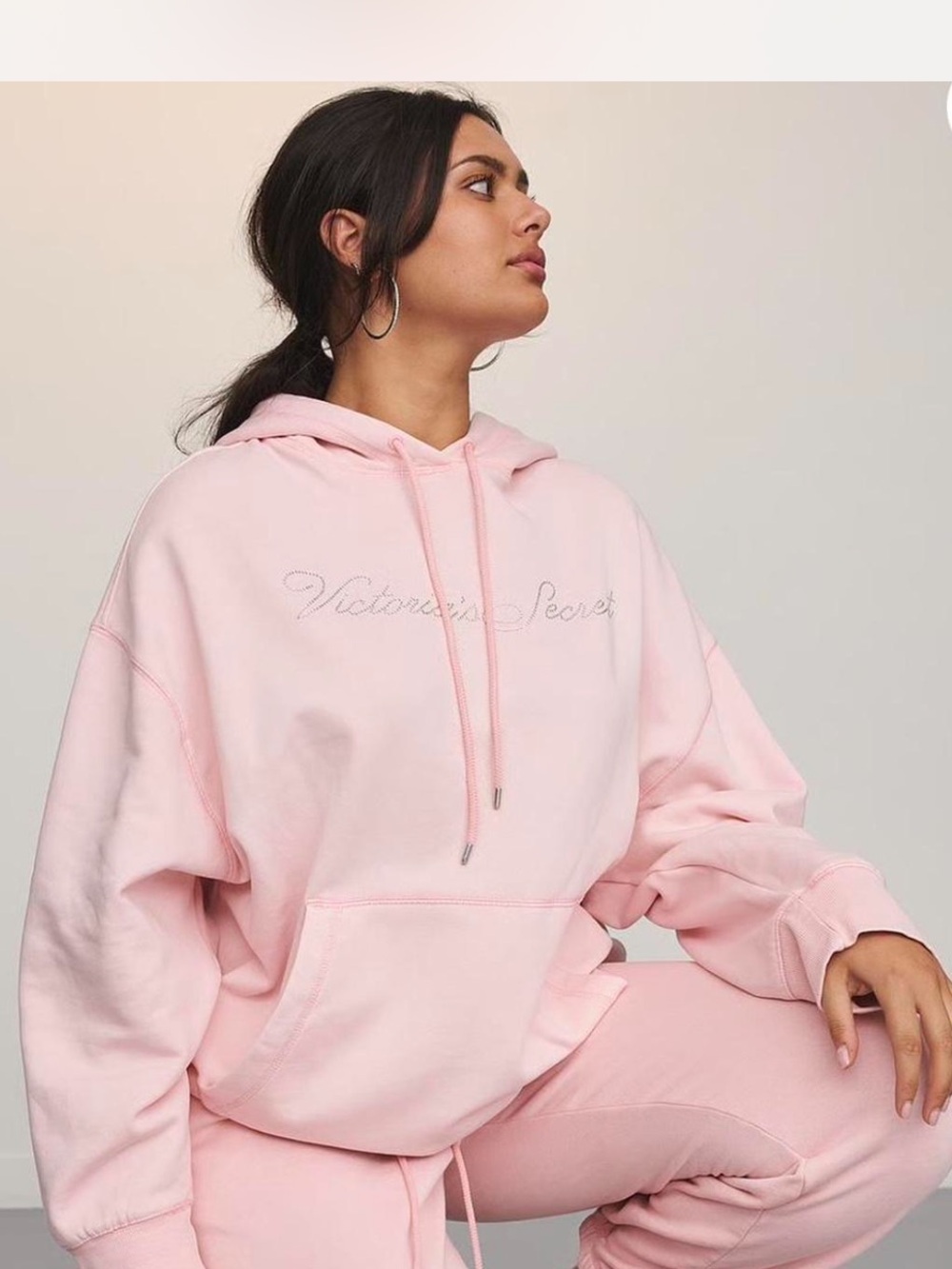 Victoria's Secret Light Pink Hoodie with Rhinestones